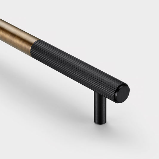 Brass Linear Cabinet Handle in Antique and Black