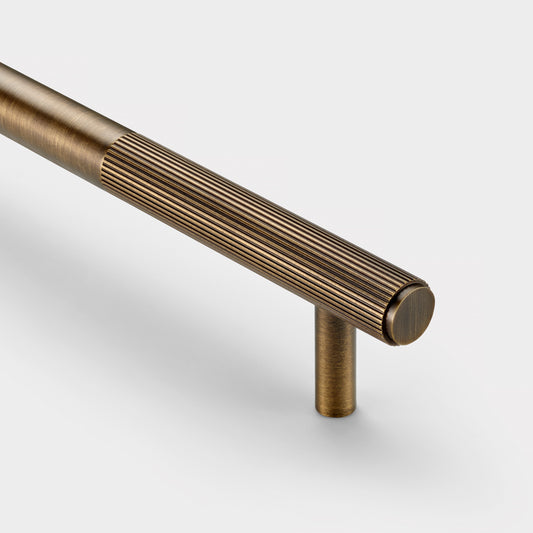 Brass Linear Cabinet Handle in Antique