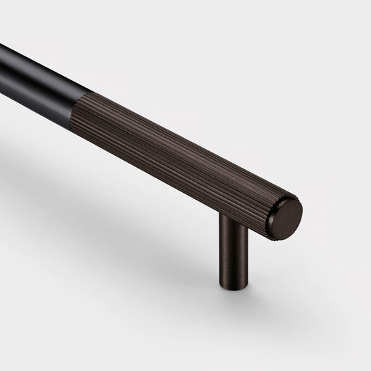 Brass Linear Cabinet Handle in Black and Bronze