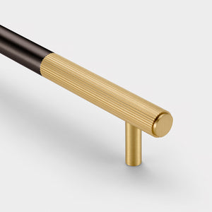 Brass Linear Cabinet Handle in Black and Gold