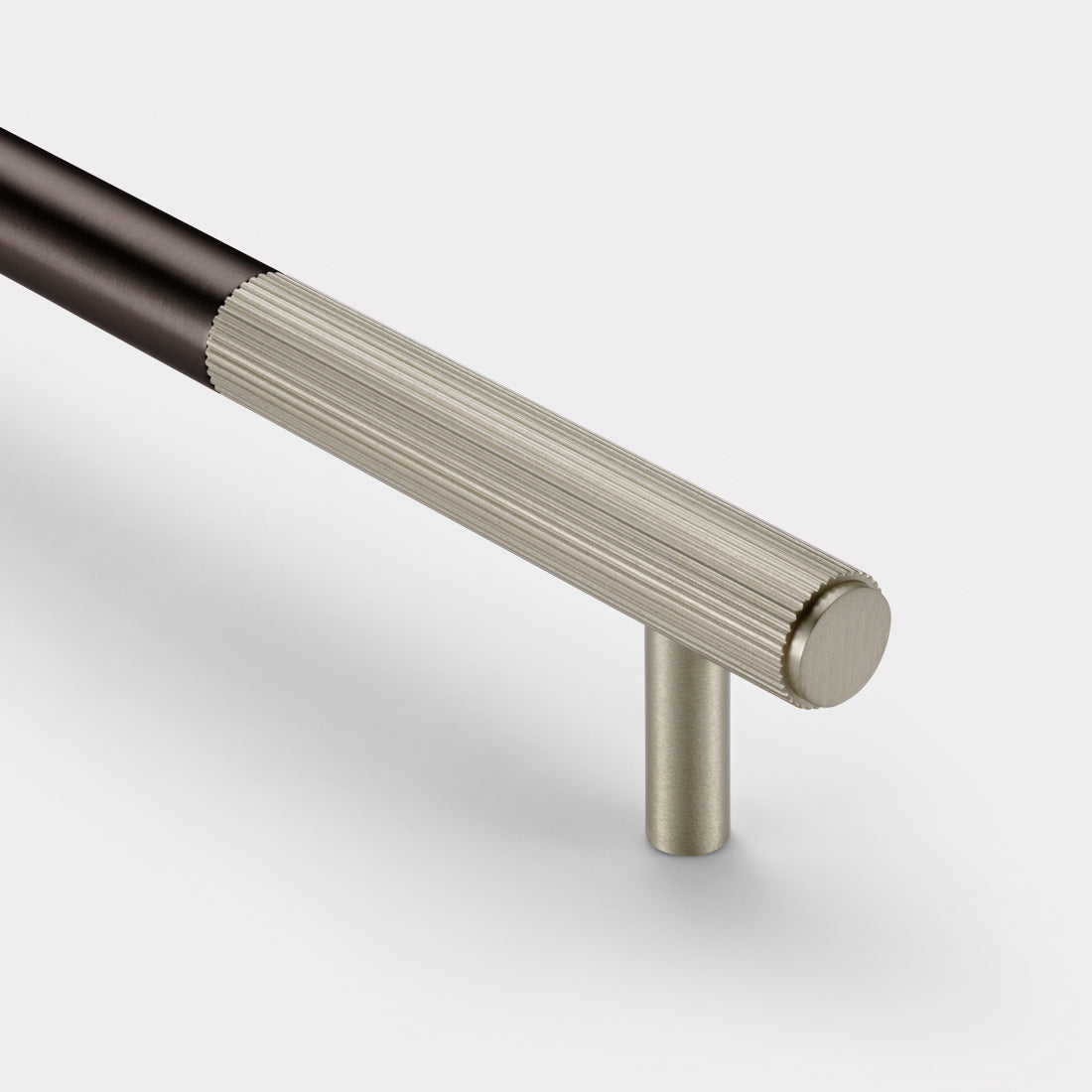 Bronze Brass Linear Cabinet Handle with Tip in Silver