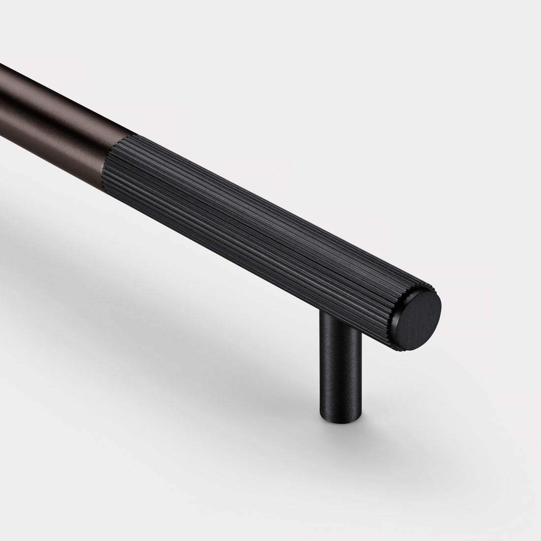 Bronze Brass Linear Cabinet Handle with Tip in Black