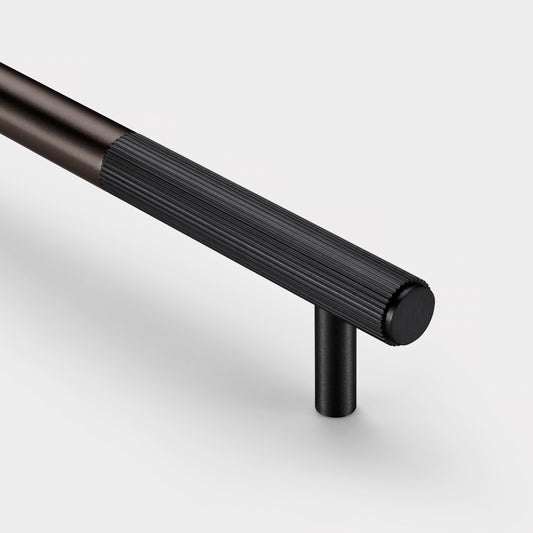 Brass Linear Cabinet Handle in Bronze and Black