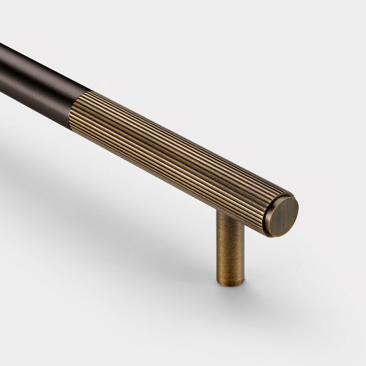 Brass Linear Cabinet Handle in Bronze and Antique Gold