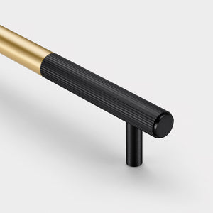 Brass Linear Cabinet Handle in Gold and Black