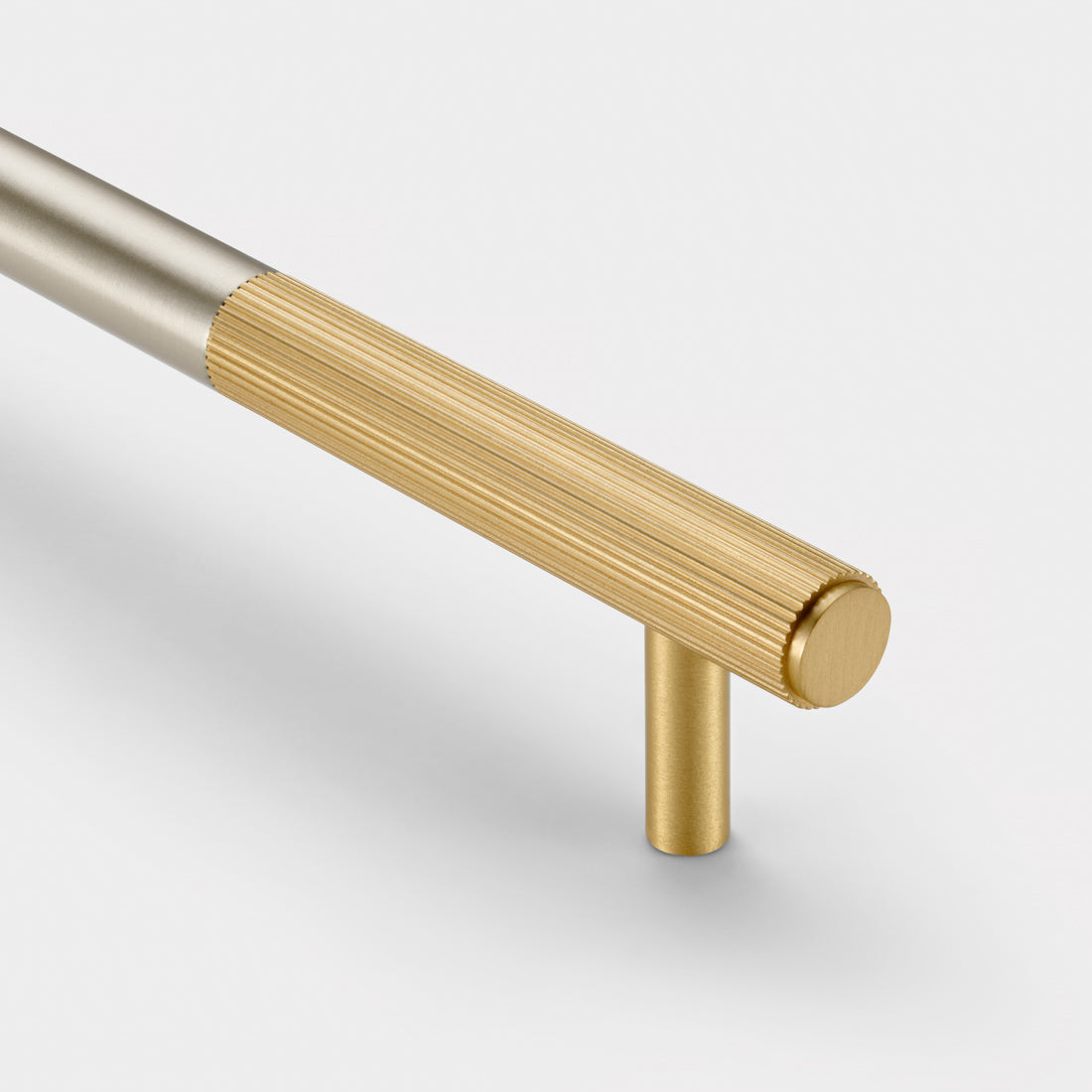 Silver Brass Linear Cabinet Handle with Tip in Gold