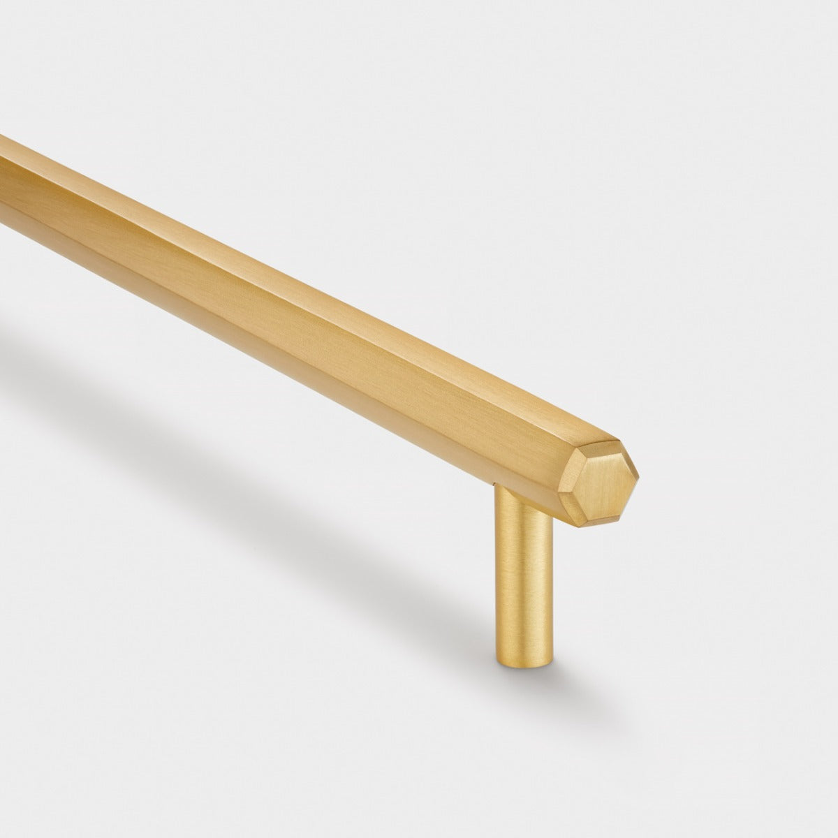 Brass Slim Hexagonal Cabinet Handles in Gold