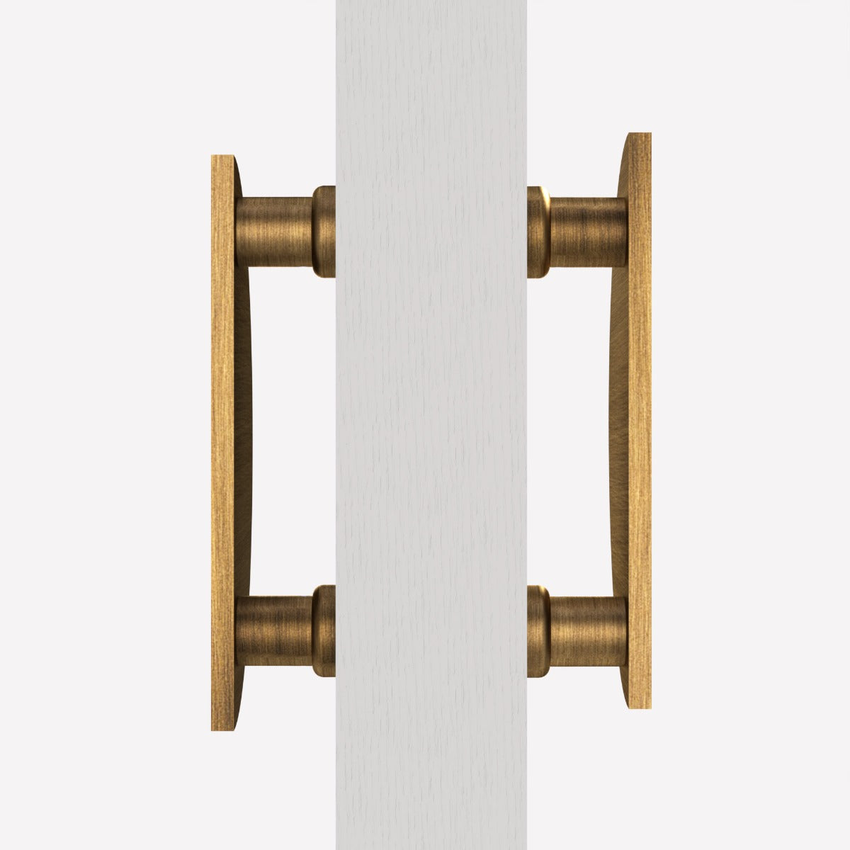 Large Solid Brass Half Moon Handles in Antique