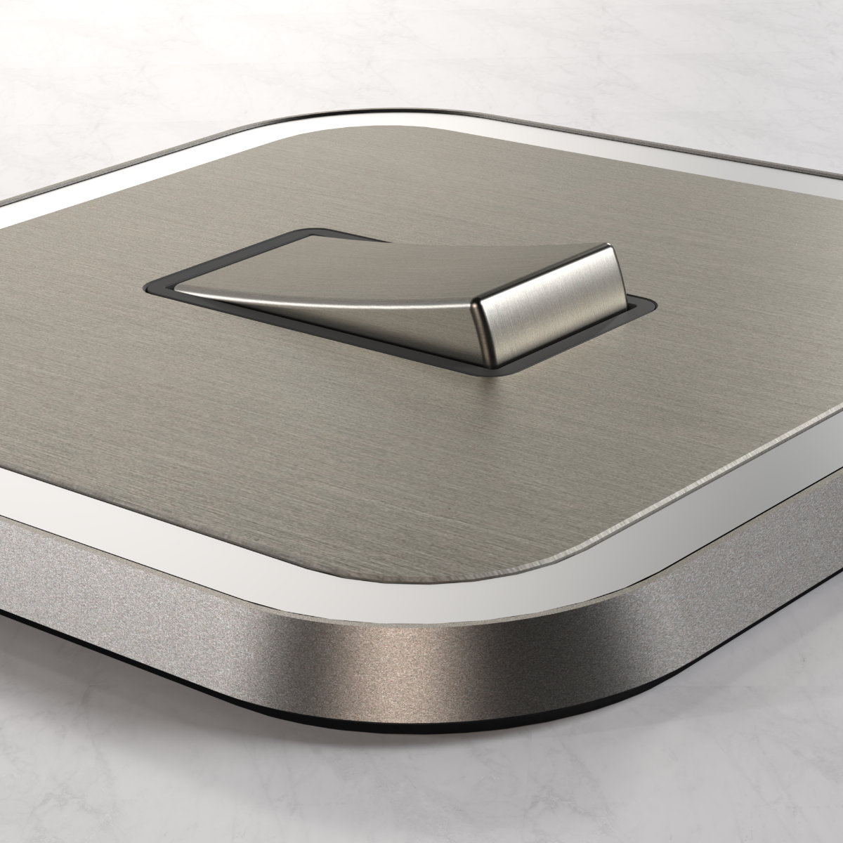 1G Rocker Light Switch (20A) in Silver & White Gloss