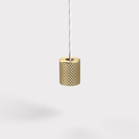 Brass Knurled Blind Pull in Gold