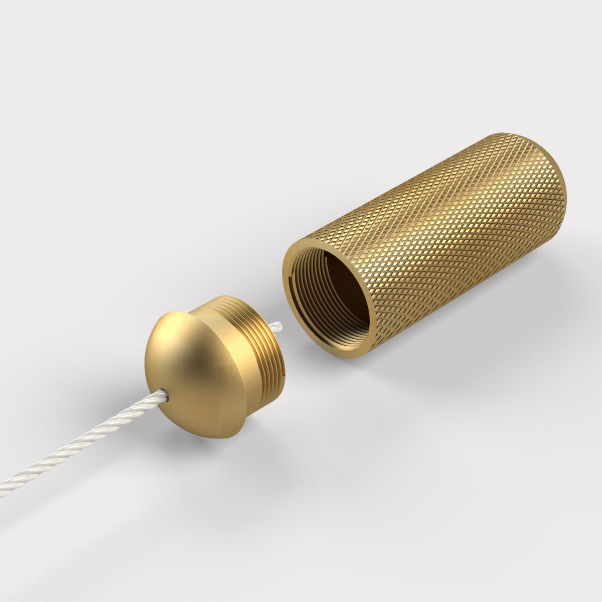 Brass Knurled Cylinder Pull Cord Light Switch in Gold