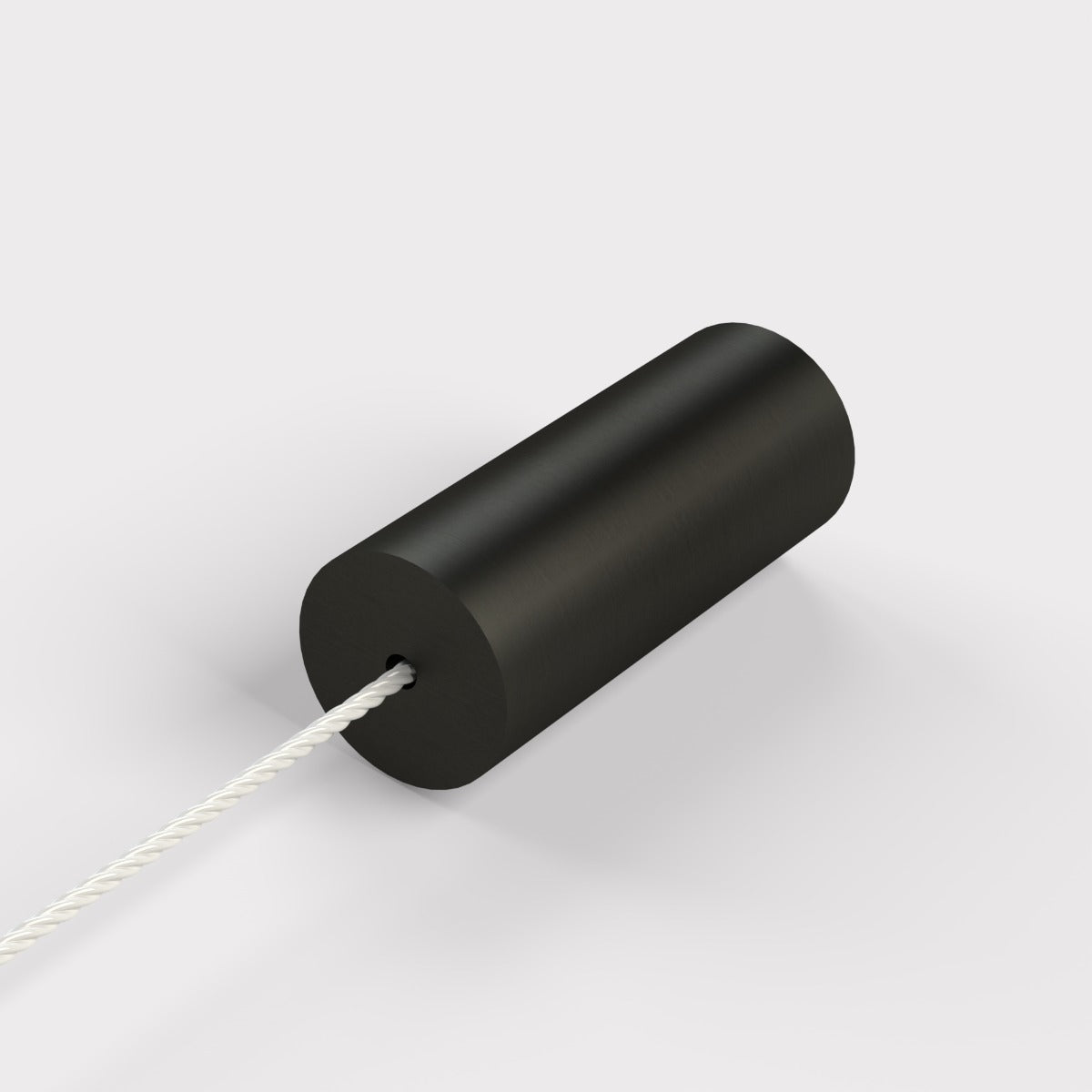 Brass Cylinder Pull Cord Light Switch in Black