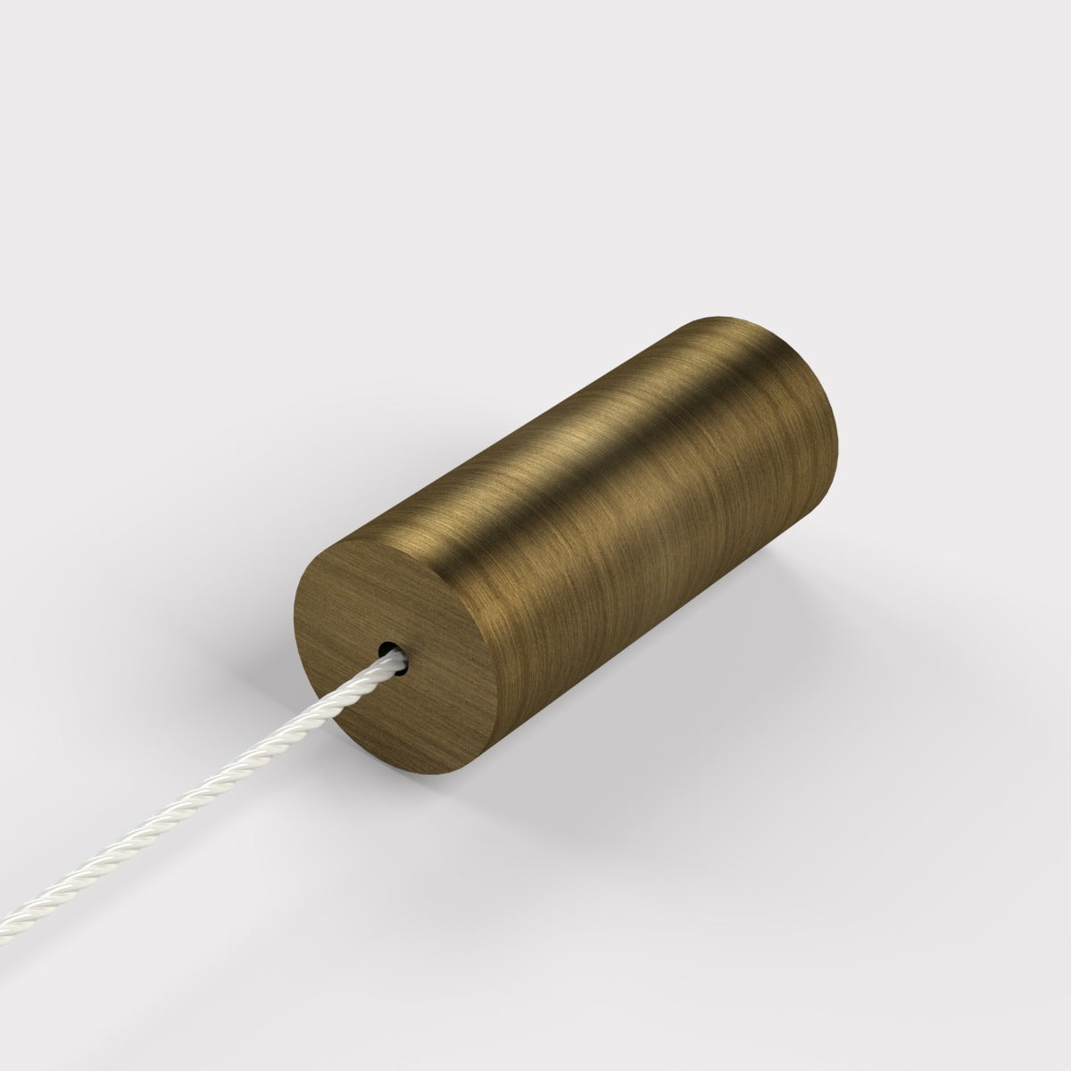 Brass Cylinder Pull Cord Light Switch in Antique