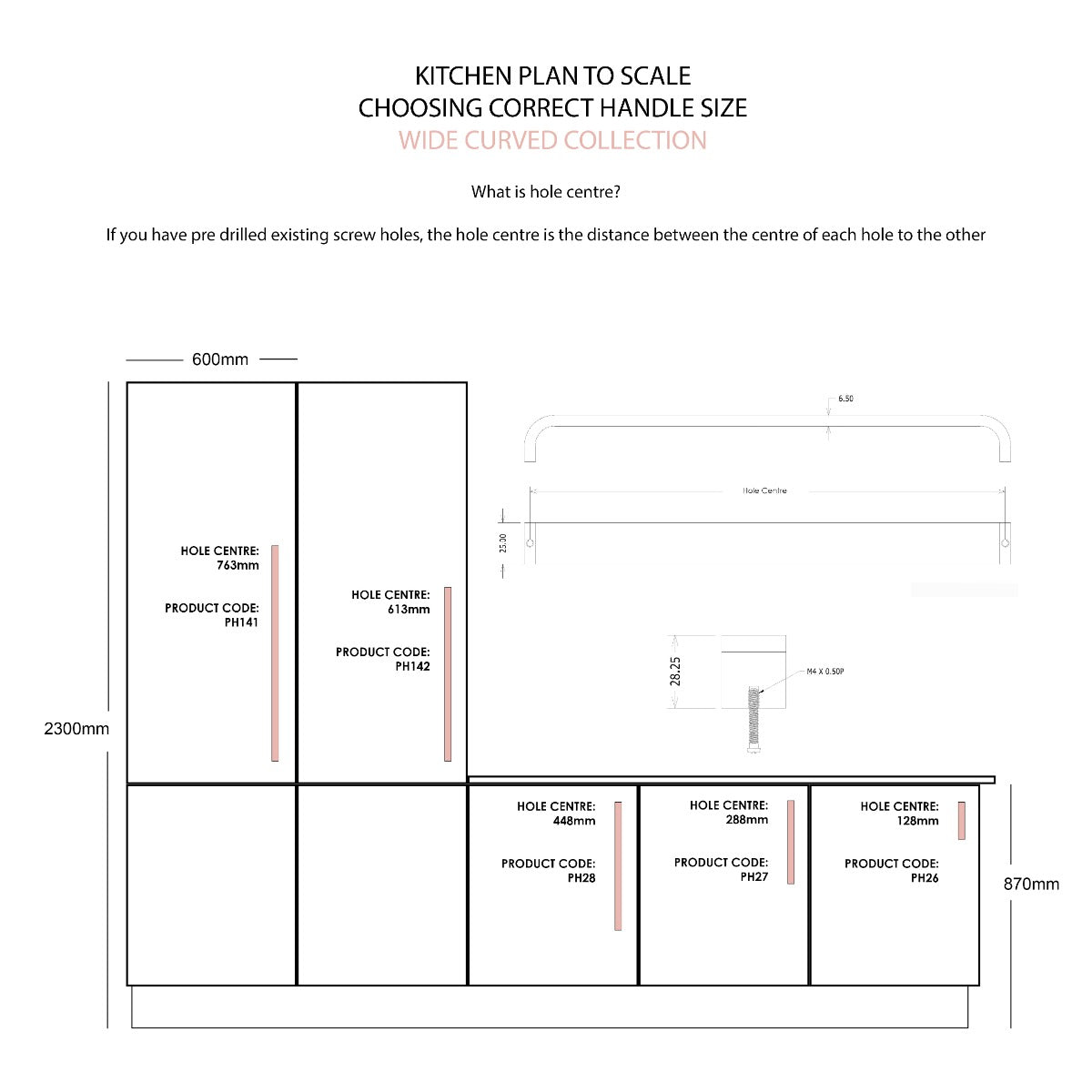 Brass Wide Curved Cabinet Handles in Gold - 128mm