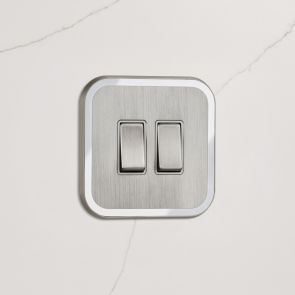 2G Rocker Light Switch (20A) in Silver & White Gloss