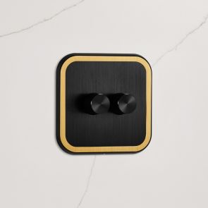 2G Dimmer Light Switch (150W) in Black & Gold