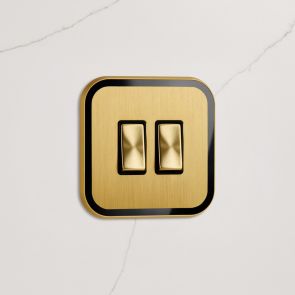 2G Rocker Light Switch (20A) in Gold & Black Gloss