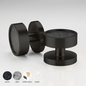 Brass & Terrazzo Mortice Door Knobs in Black